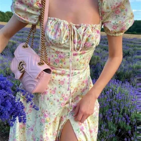 Women Summer Vintage Floral Dress