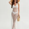 Women's See Through Lace Long Dress